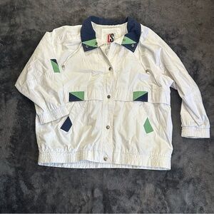 Vintage 90s CS Essentials Colorblock Windbreaker - Plus Size 1X